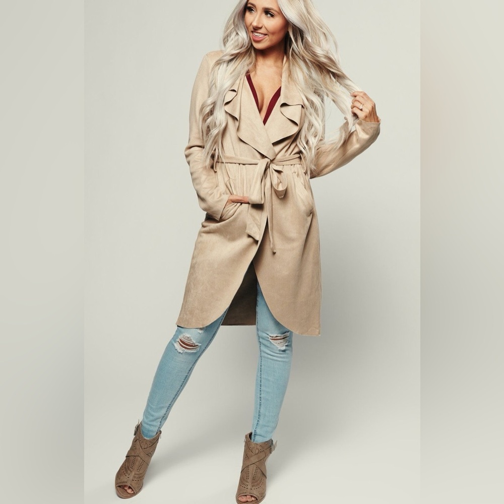 NanaMacs original perfect choice coat (mocha) suede. - Picture 1 of 12